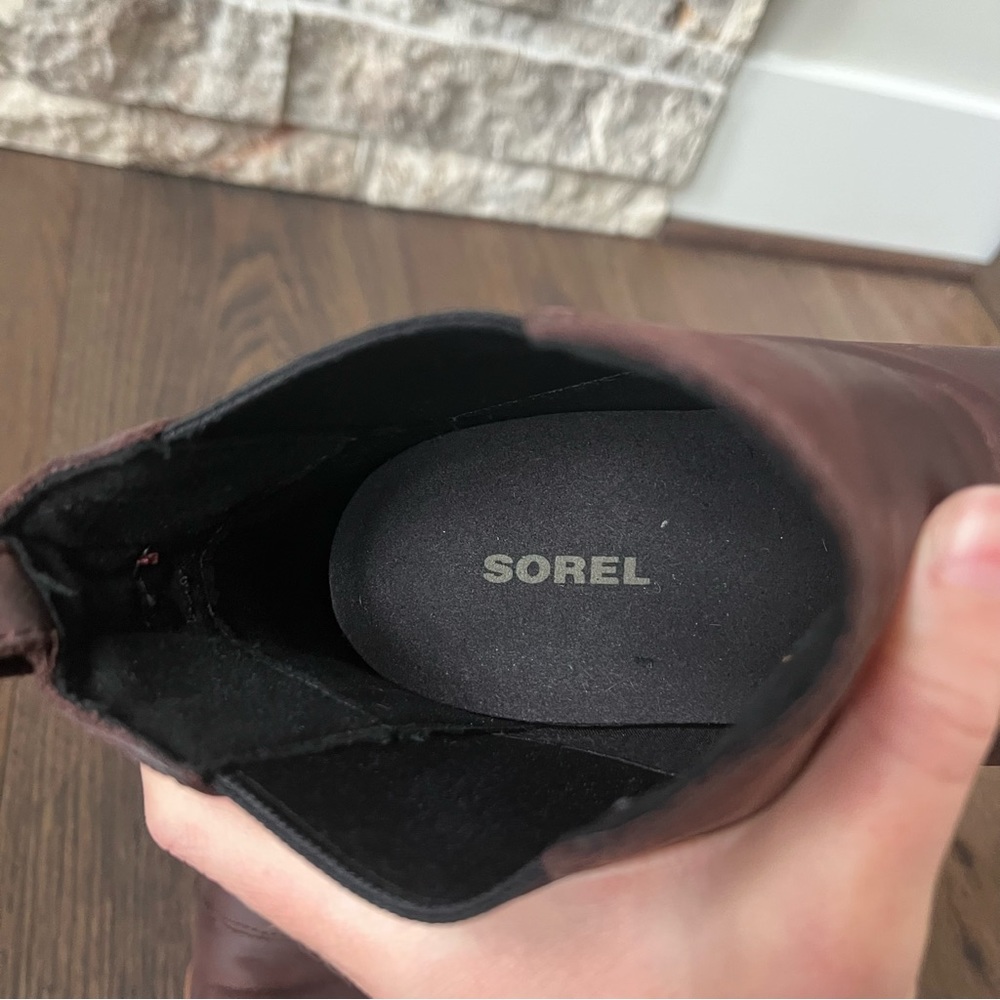 Women’s Sorel Lea Wedge Chelsea Bootie, Redwood brown size 7.5 - Picture 8 of 13